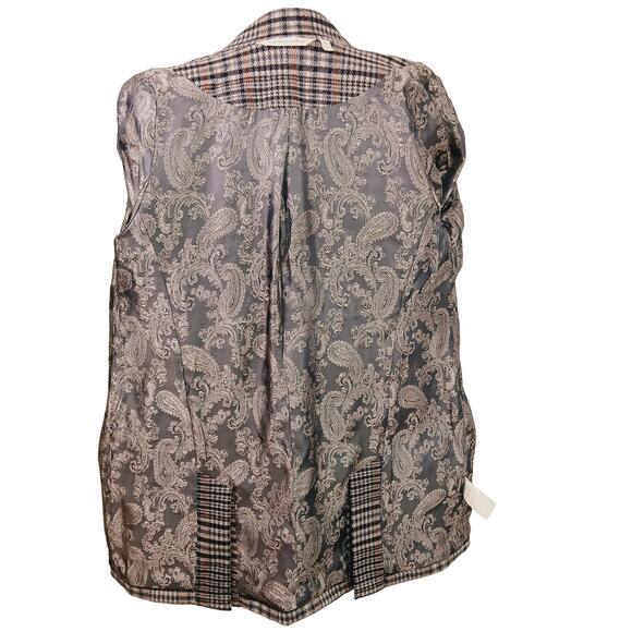 Soft Surroundings SZ XS St. James Brown Plaid Open Front Blazer $160 - Picture 5 of 7